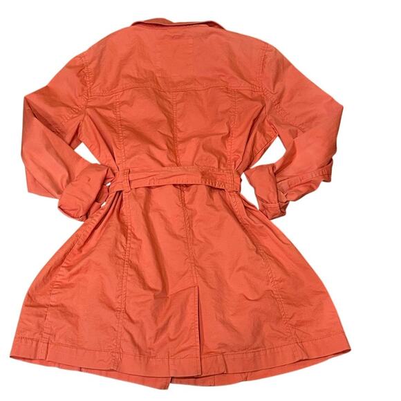 Michael by Michael Kors Orange/Coral Trench Rain Lightweight Coat Sz.Medium GUC - Picture 13 of 16